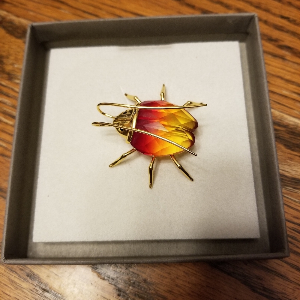 NEW in Box swarovski Medium Fire-opal Beetle